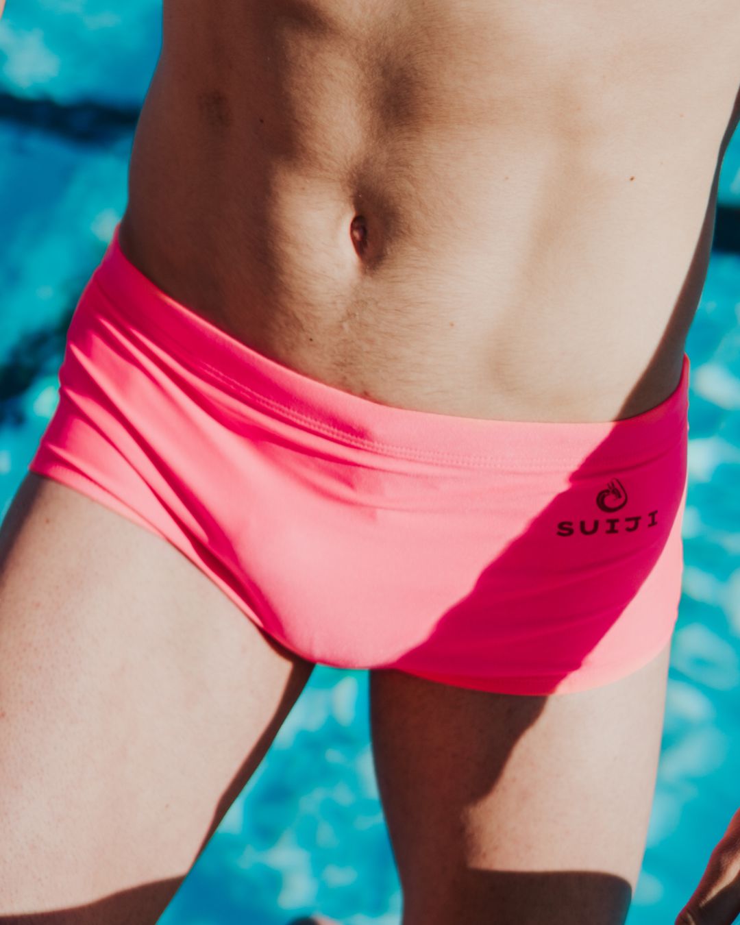 Boxer de bain homme coupe trunk SUIJI Rose Pulsation