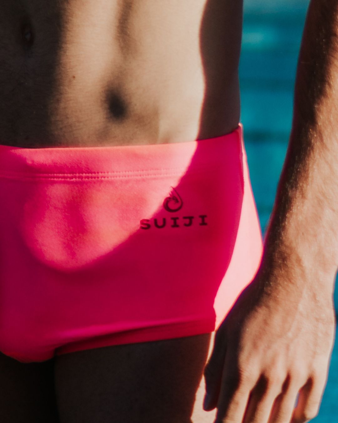 Boxer de bain homme coupe trunk SUIJI Rose Pulsation
