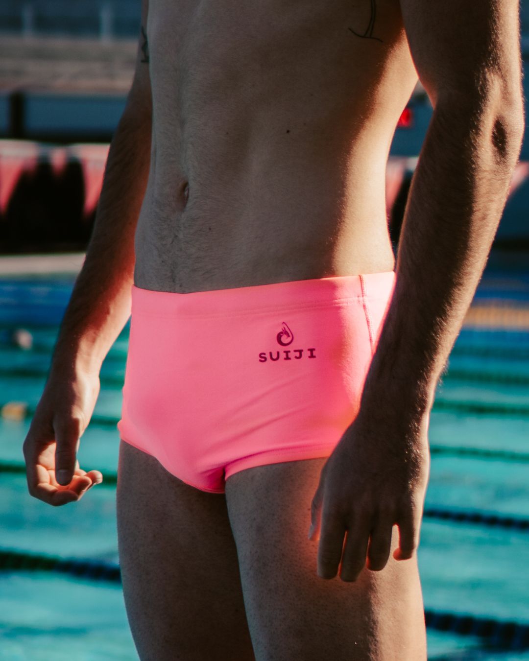 Boxer de bain homme coupe trunk SUIJI Rose Pulsation