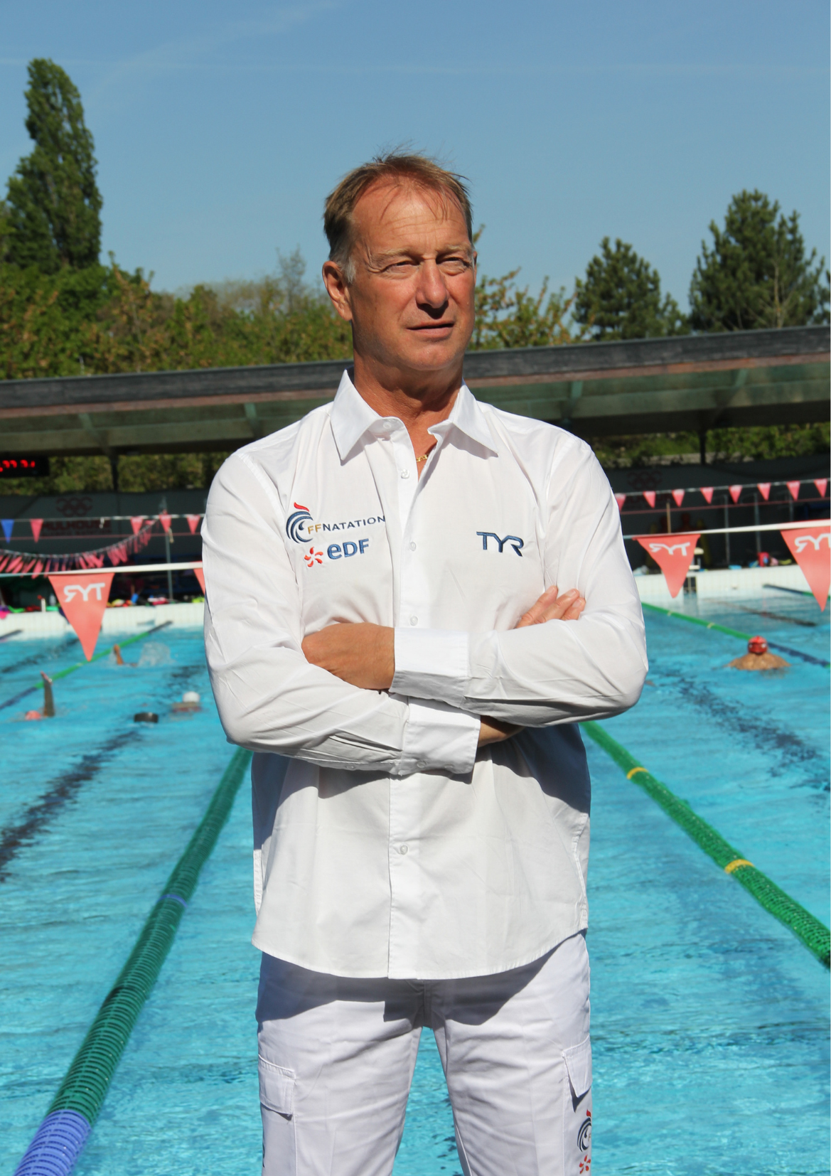 Chemise unisexe en coton pour Officiel TYR FFN EDF