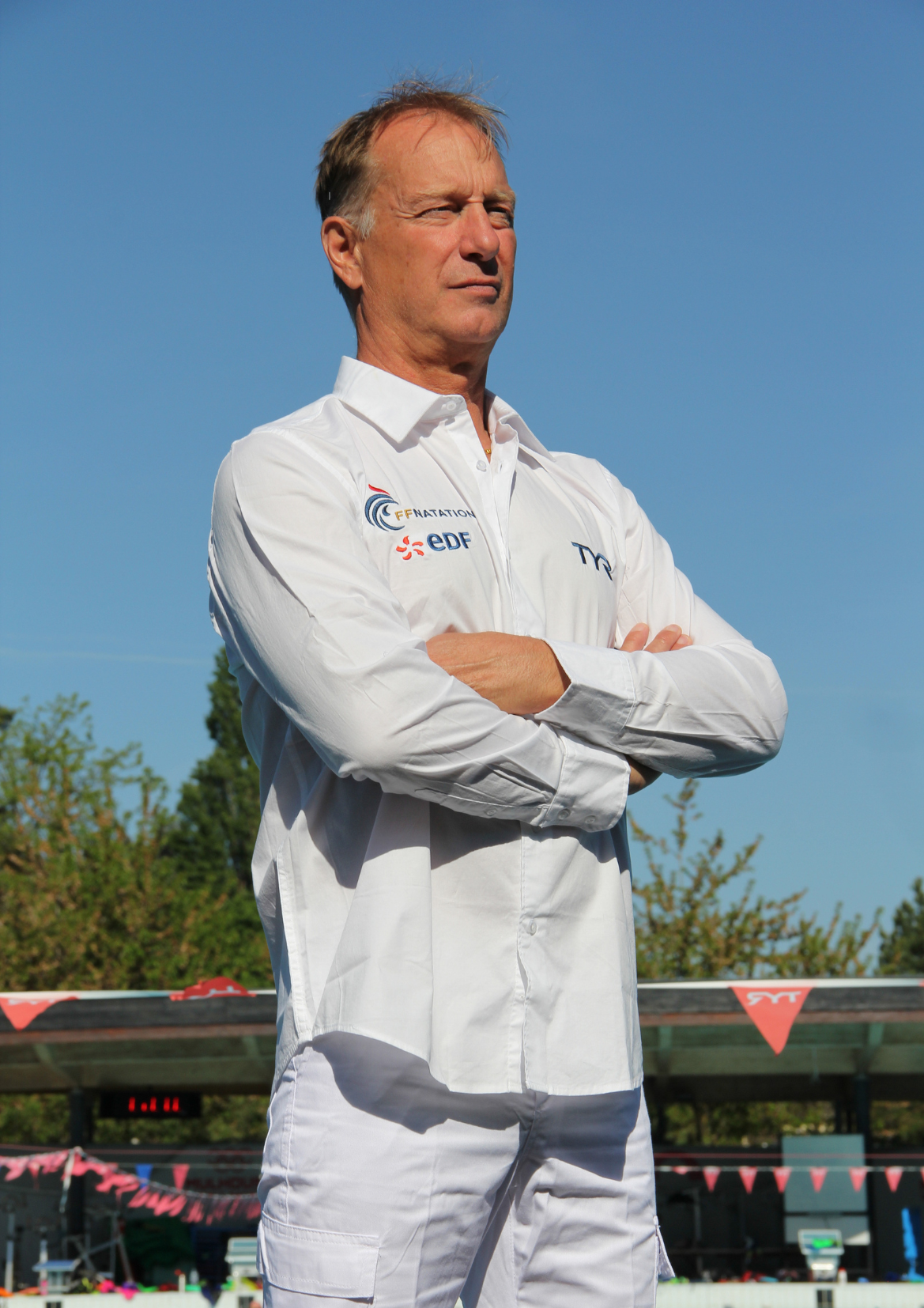 Chemise unisexe en coton pour Officiel TYR FFN EDF